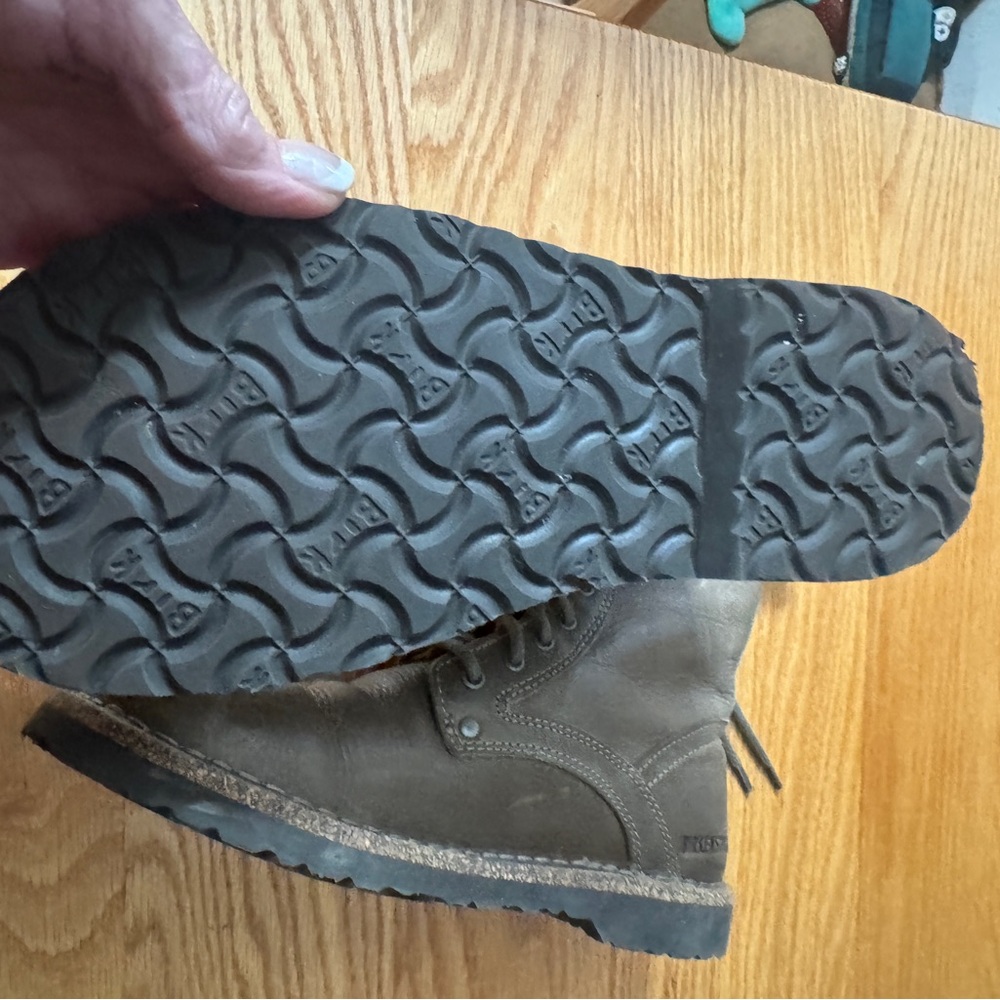 Birkenstock Brown Leather Combat Boots - Picture 6 of 6